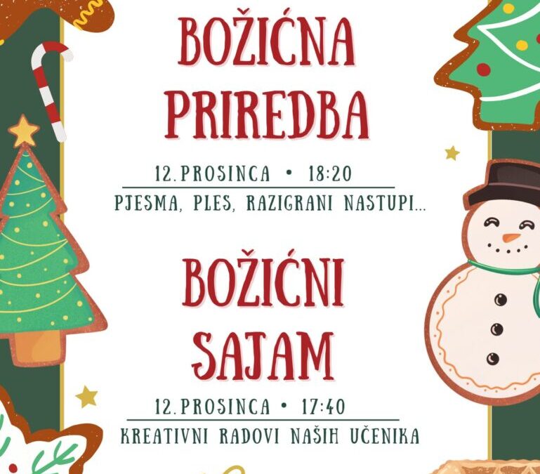 Pozivnica: Božićna priredba i sajam